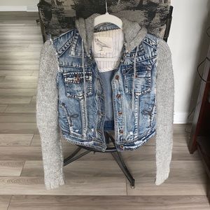Distressed jean jacket